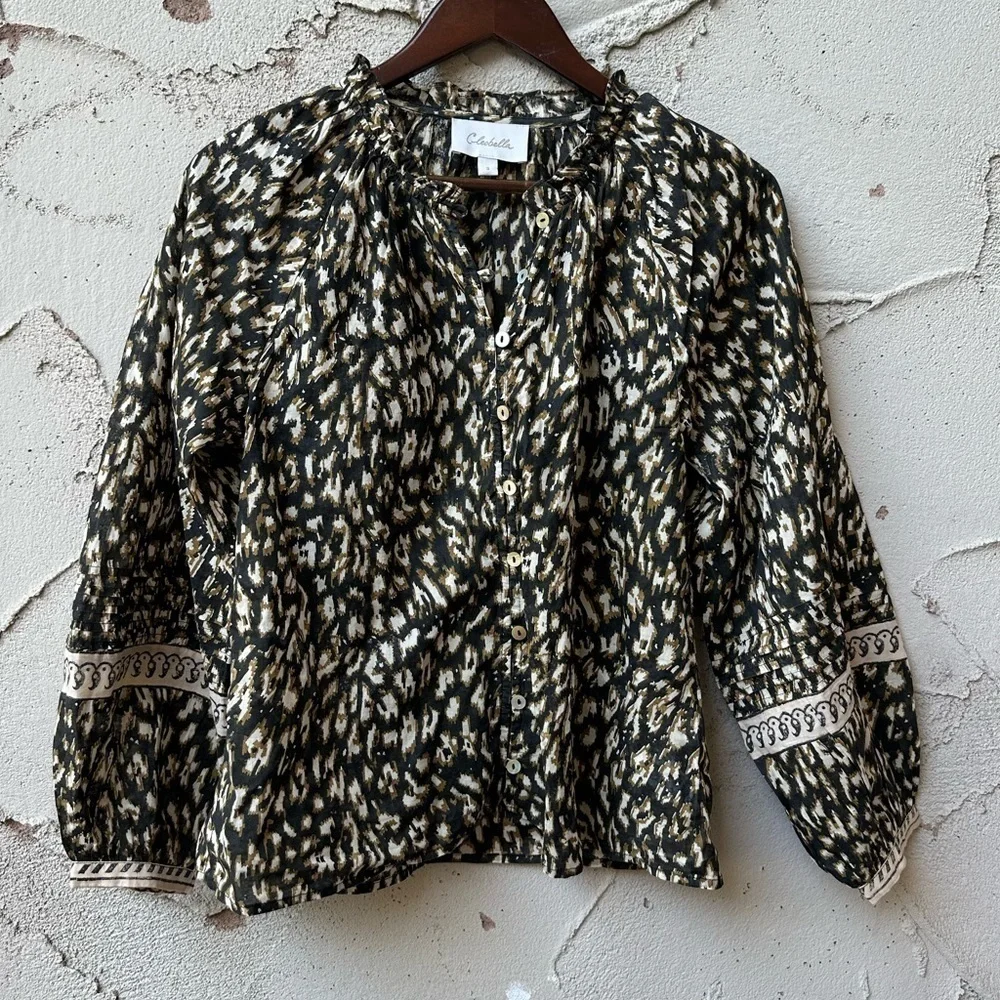 Cleobella Alicia Blouse in Black Leop - Picture 5 of 9